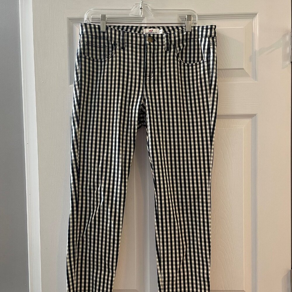 Vineyard Vines Gingham Straight Leg Pants - Size 8
